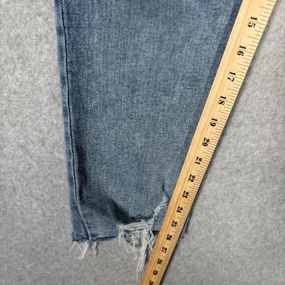 Aeropostale Curvy Mom Jean Size 4 High Rise Distressed Ripped Holes Raw Fray Hem - Picture 6 of 10